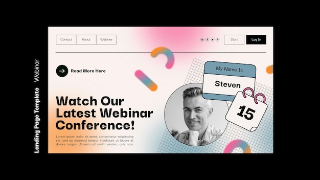 Free PSD webinar conference landing page template