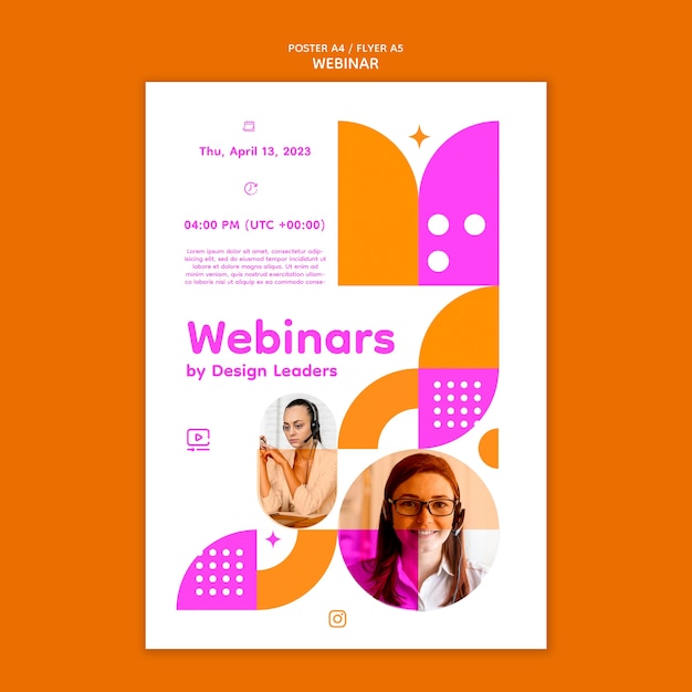 Free PSD webinar conference poster template