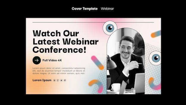 Free PSD webinar conference youtube cover template