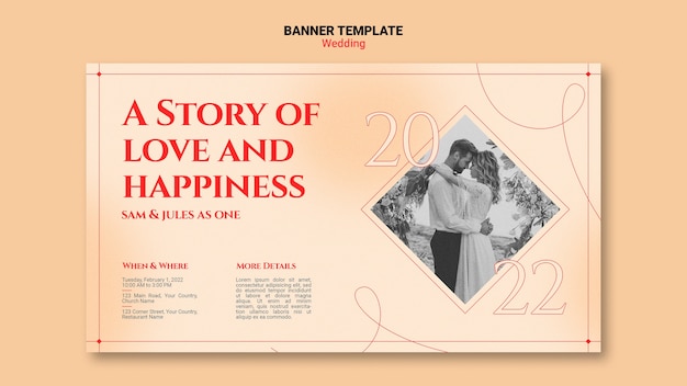 Free PSD wedding banner template