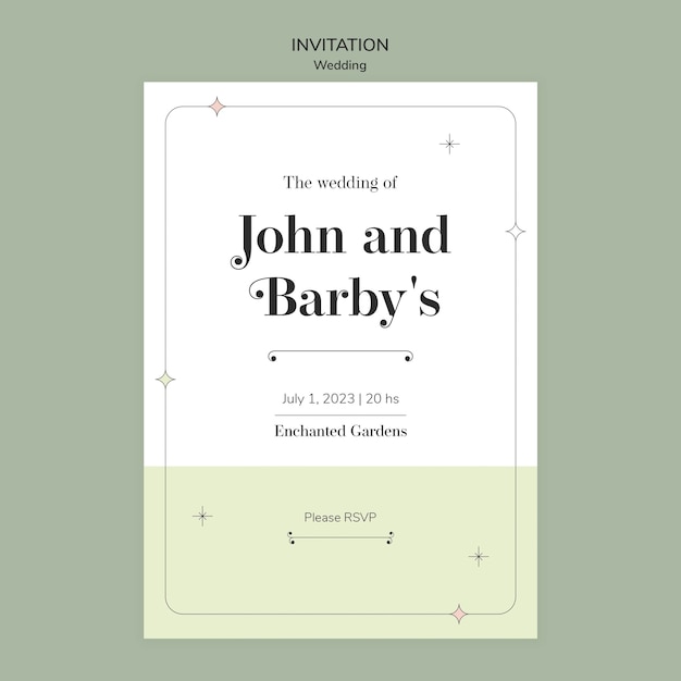 Free PSD wedding celebration invitation template