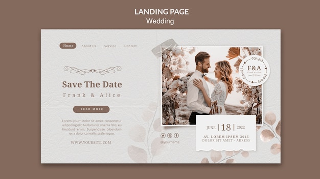 Wedding celebration landing page