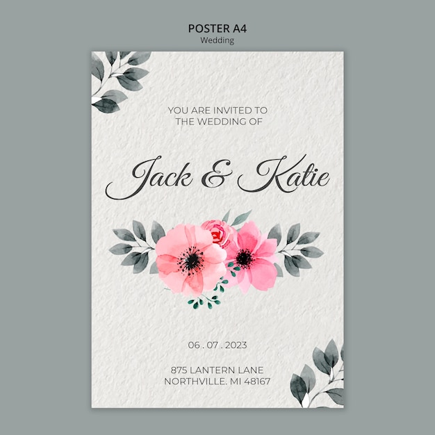 Wedding concept poster template