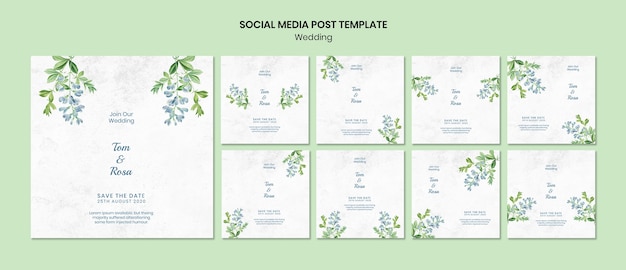 Free PSD wedding concept social media post template