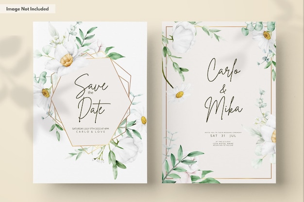 Wedding floral invitation template