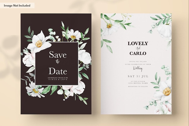 Free PSD wedding floral invitation template