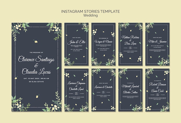 Free PSD wedding instagram stories template