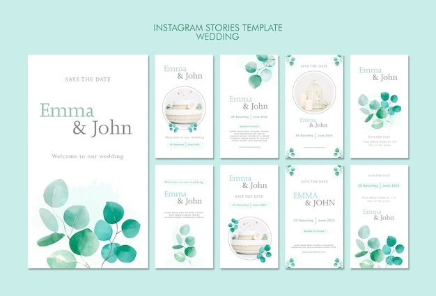 Free PSD wedding instagram stories template