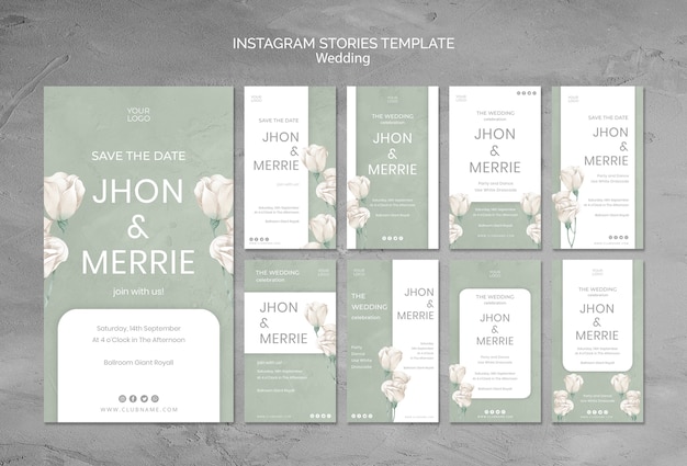 Free PSD wedding instagram stories template