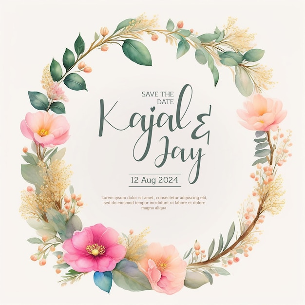 Free PSD wedding invitation greeting cards elegant vintage style