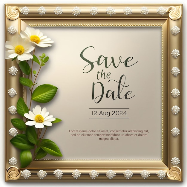 Free PSD wedding invitation greeting cards elegant vintage style