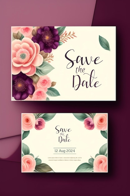 Free PSD wedding invitation greeting cards