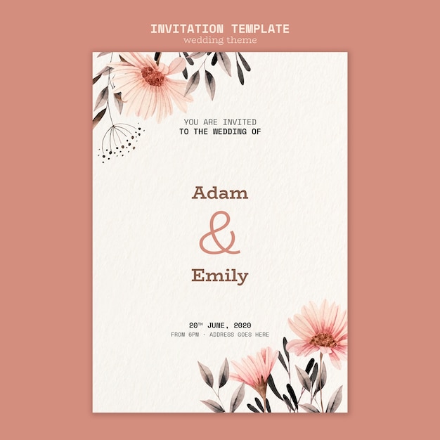 Wedding invitation template concept