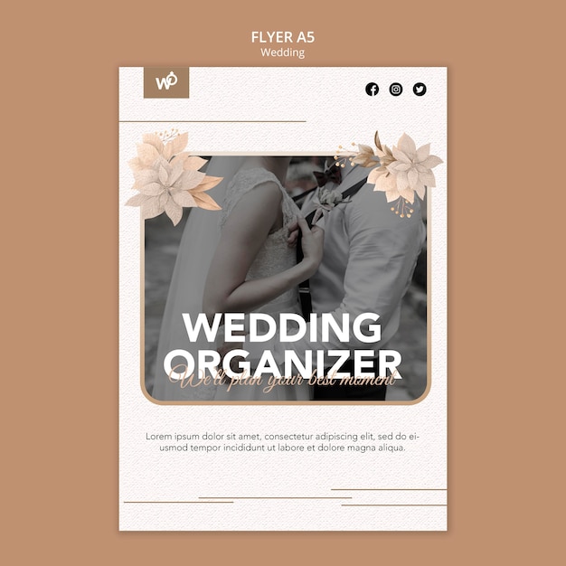 Wedding organizer flyer template