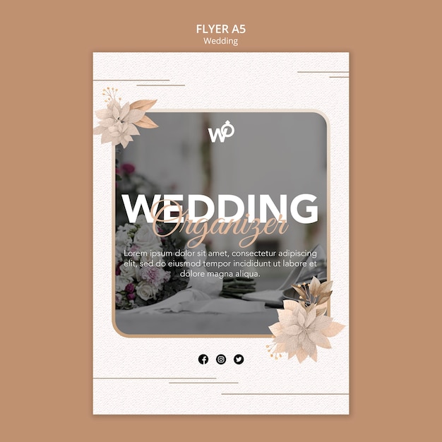 Wedding organizer flyer template