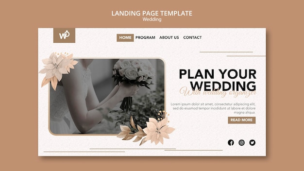 Wedding organizer landing page