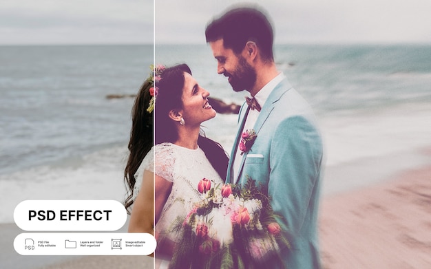 Free PSD wedding photo effect