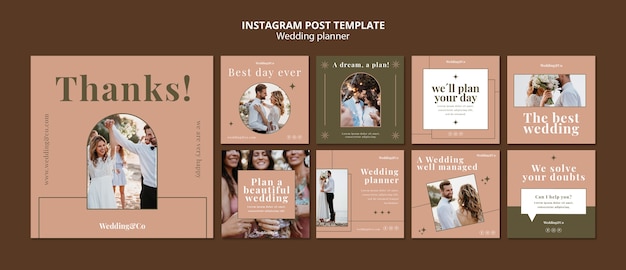 Wedding planner instagram posts collection