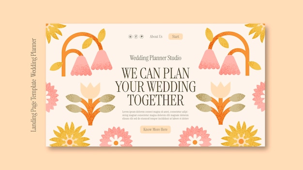 Free PSD wedding planner landing page template