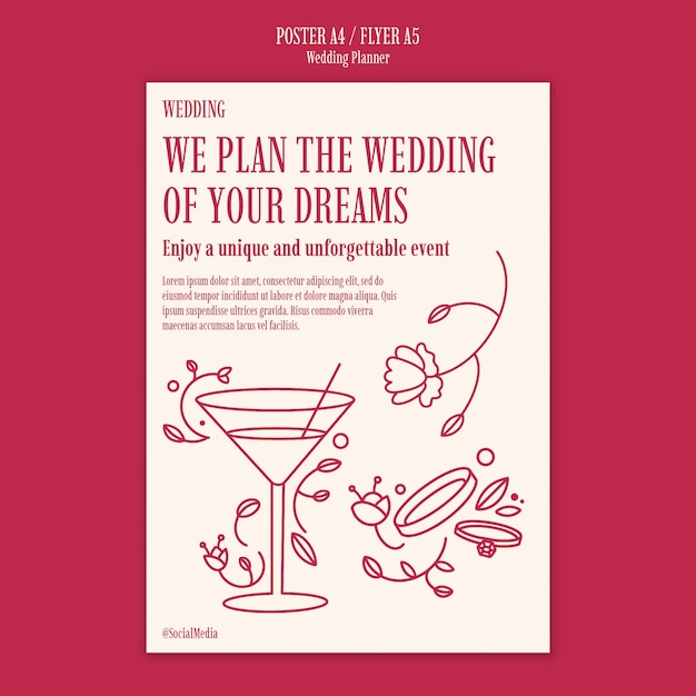 Free PSD wedding planner poster template