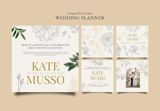 Free PSD wedding planner template design