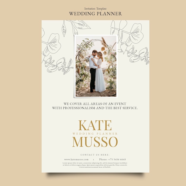 Free PSD wedding planner template design