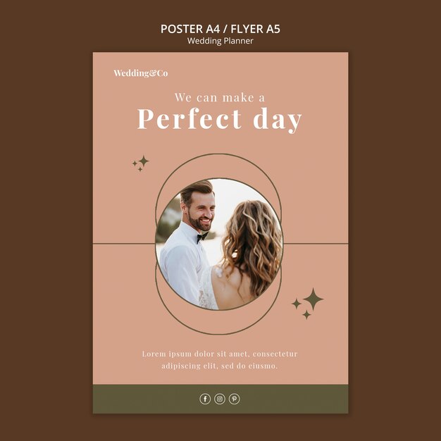 Wedding planner vertical poster template