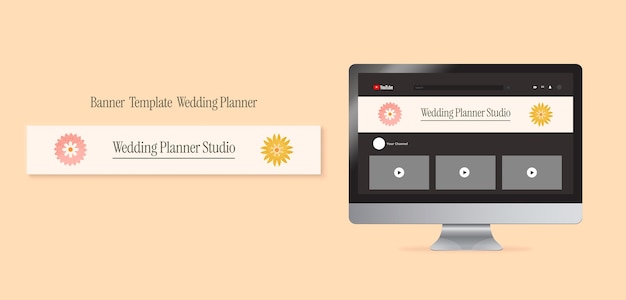 Wedding planner youtube banner template