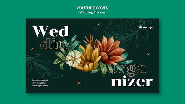 Free PSD wedding planner youtube cover template