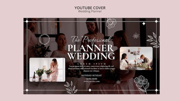 Free PSD wedding planner youtube cover template