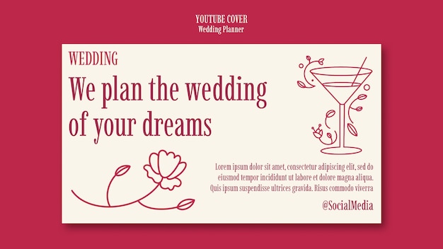 Free PSD wedding planner youtube cover template