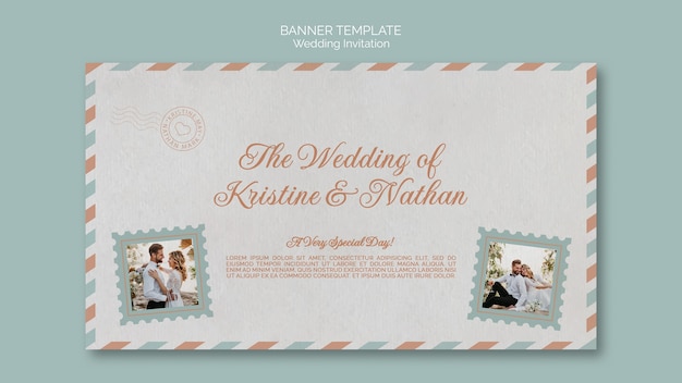 Free PSD wedding postcard banner template