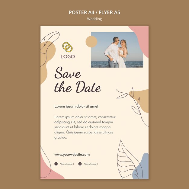 Wedding poster template theme