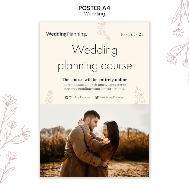 Free PSD wedding poster template