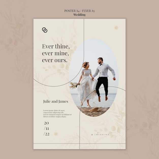 Wedding save the date flyer template