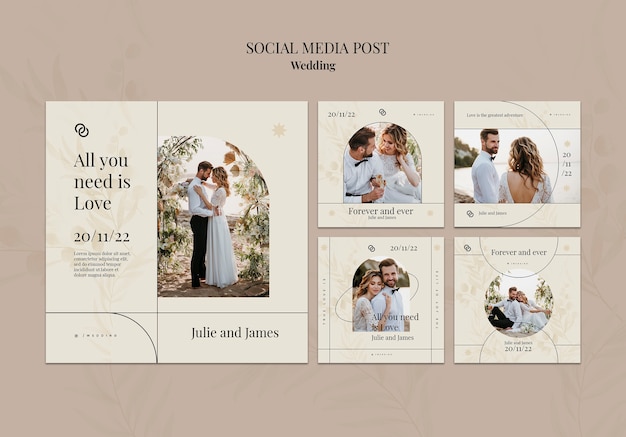 Wedding save the date social media post