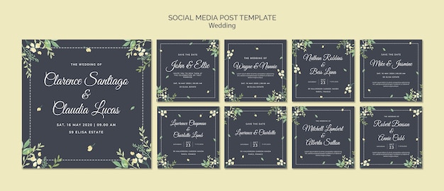 Wedding social media post template