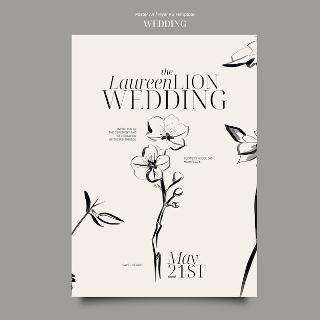 Free PSD wedding template design