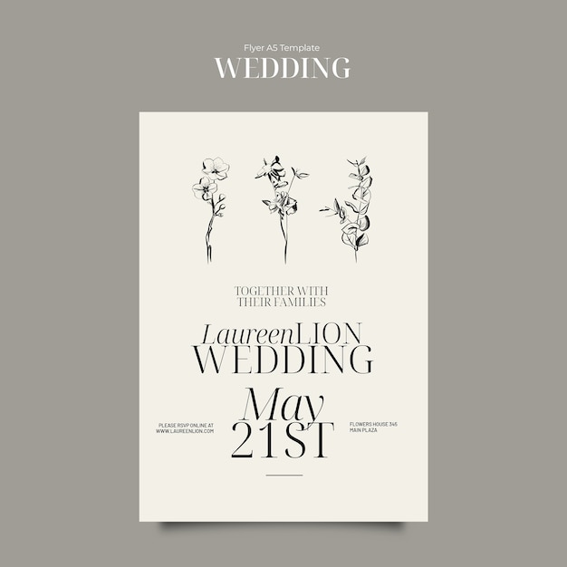 Free PSD wedding template design