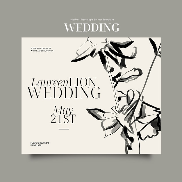 Free PSD wedding template design