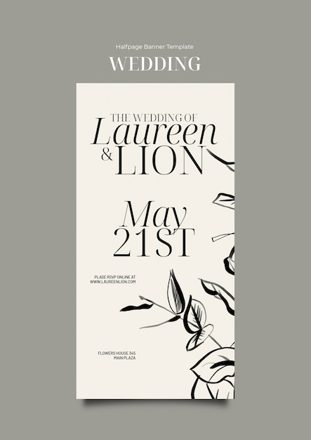 Free PSD wedding template design