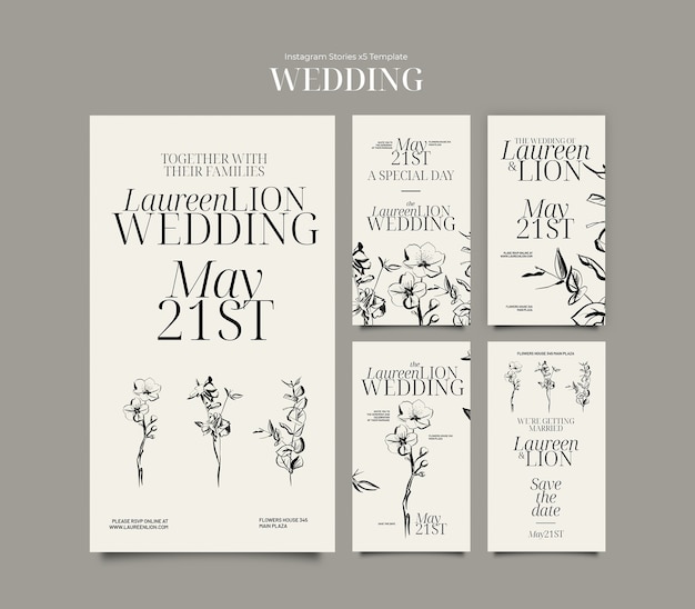 Free PSD wedding template design