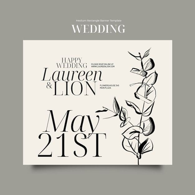 Free PSD wedding template design