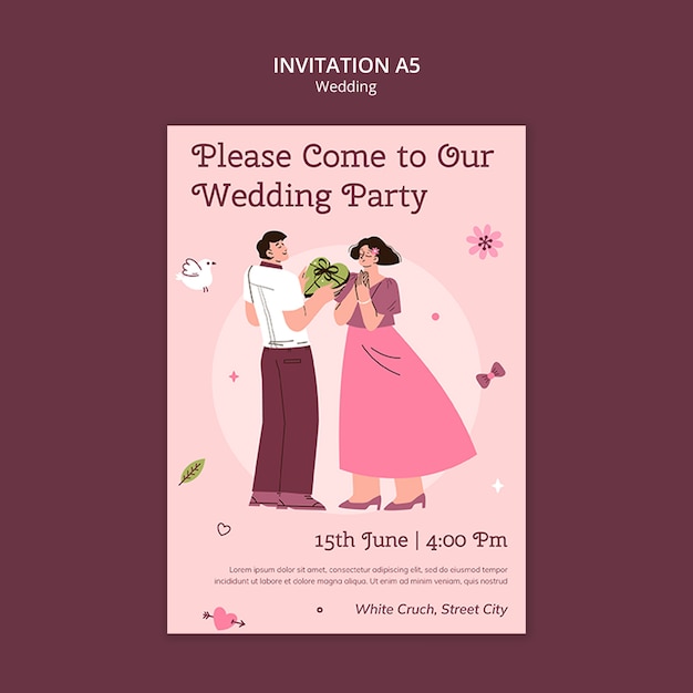 Free PSD wedding template design