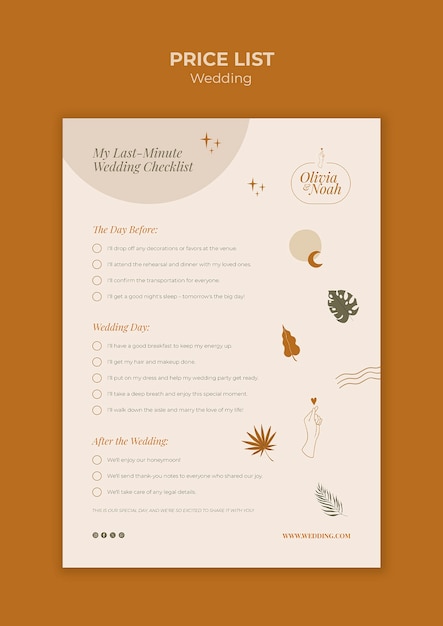 Free PSD wedding template design