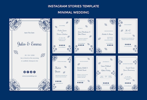 Free PSD wedding template for instagram stories