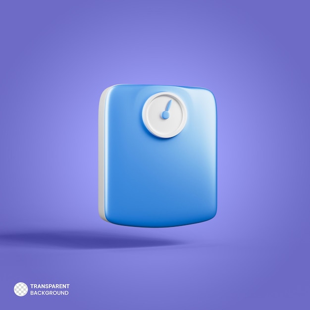 Free PSD weight scale icon isolated 3d render illustration