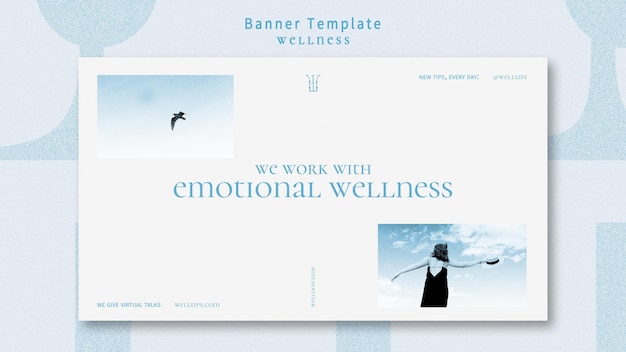 Wellness banner template with photo