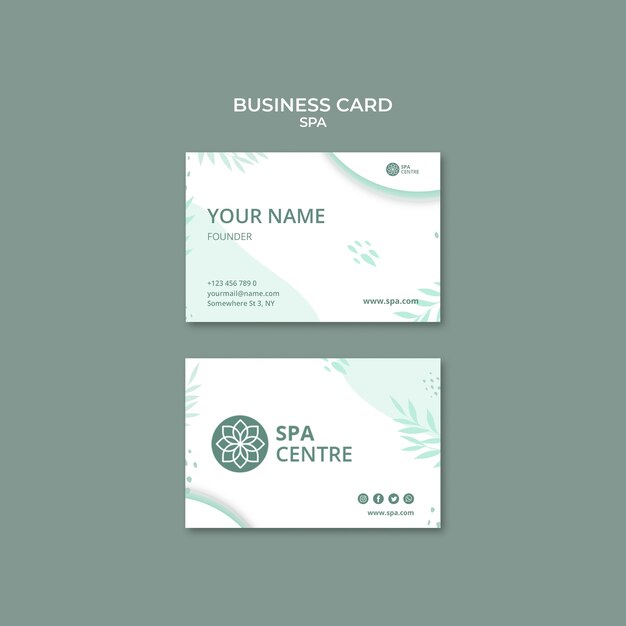 Wellness concept business card template