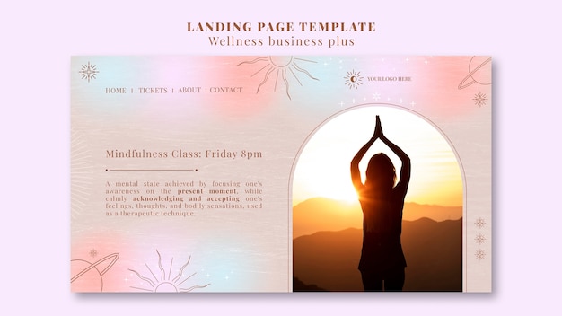 Free PSD wellness concept landing page template